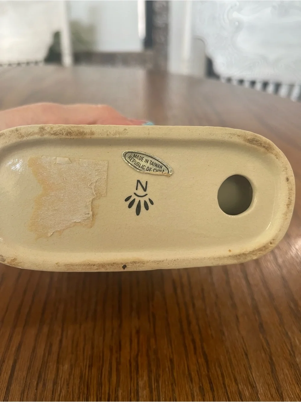 Cream Ceramic Napkin Holder with Harvest Fruit Design